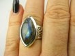 bpe8767 Cudowna MARKIZA  !!! Gruba zdobiona obrączka Pierścień Pierścionek Labradoryt Spektrolit r.16 Srebro 925 # - 4
