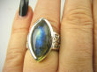 bpe8767 Cudowna MARKIZA  !!! Gruba zdobiona obrączka Pierścień Pierścionek Labradoryt Spektrolit r.16 Srebro 925 # - 3