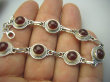 bb1866 Biżuteria Egzotyczna - Ruda Ślicznotka ! Delikatna Bransoleta KARNEOL (7 sztuk) - kamień odwagi, orientalne Srebro 925 - 7