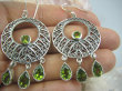 bkee797 Kolczyki SZCZĘSCIA  -OLIWIN Duże długie 6 cm szerokie Ażurowe Przepiękne  Kolczyki Oliwin Perydot - kamień szczęścia Srebro 925  - 2