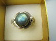 bpe9623 Max blask Biżuteria egzotyczna Delikatny Pierścień Pierścionek Labradoryt Spektrolit - kamień Zorzy Polarnej r.13 Srebro 925 # - 4