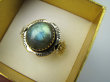bpe9623 Max blask Biżuteria egzotyczna Delikatny Pierścień Pierścionek Labradoryt Spektrolit - kamień Zorzy Polarnej r.13 Srebro 925 # - 5