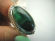 bpe4326 Duży 19 gramów !!!  Wspaniały Egzotyczny Duży Pierścień naturalny Malachit - pobudza kreatywność r.17/ r.18 Srebro 925 # - 3