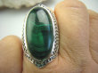 bpe4326 Duży 19 gramów !!!  Wspaniały Egzotyczny Duży Pierścień naturalny Malachit - pobudza kreatywność r.17/ r.18 Srebro 925 # - 6