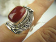 bpe6489 Biżuteria Orientalna - Delikatny Pierścień Czerwony Onyks - regeneruje SERCE, EGZEMY, PAMIĘĆ r.13 Srebro 925 # - 2