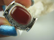 bpe6489 Biżuteria Orientalna - Delikatny Pierścień Czerwony Onyks - regeneruje SERCE, EGZEMY, PAMIĘĆ r.13 Srebro 925 # - 8