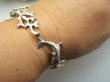 bb3947 MORSKIE SKARBY !!!! Fantastyczna delikatna Bransoleta cała ze srebra regulowana 19-22cm Żółw, Rozgwiazda, Delfin, Gałązki Koralowca Srebro 925 # - 5