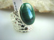 bpe5048 Egzotyczny Pierścień szeroka obrączka Malchit - pobudza kreatywność r.11/ r.12 Mały Rozmiar Srebro 925 # - 7