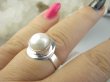 bpee4406 Delikatny Pierścień Pierścionek prawdziwa hodowlana Biały PERŁA r.18 lśniące Srebro 925 - 3