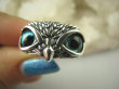 bpe6592 MĄDRE OCZY SOWY - SOWA SYMBOL MĄDROŚCI !!! Orientalny Wygodny Pierścień Sowa Emalia Jubilerska r.25 SREBRO 925 # - 11