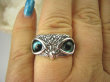 bpe6592 MĄDRE OCZY SOWY - SOWA SYMBOL MĄDROŚCI !!! Orientalny Wygodny Pierścień Sowa Emalia Jubilerska r.25 SREBRO 925 # - 8