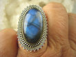 bpe6915 Chabrowy Czarodziej  Piękny Orientalny Pierścień Labradoryt Spektrolit - kamień Zorzy Polarnej r.17 Srebro 925 # - 5