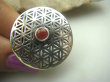 bpe4160 Duży Pierścień KWIAT ŻYCIA - SILNY AMULET OCHRONNY !!!! Ażurowy ORIENTALNY Pierścień Karneol  r.20/r.21 SREBRO 925 # - 4
