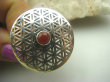 bpe4160 Duży Pierścień KWIAT ŻYCIA - SILNY AMULET OCHRONNY !!!! Ażurowy ORIENTALNY Pierścień Karneol  r.20/r.21 SREBRO 925 # - 6