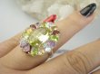bpee4641 Wooow BOSKO PIĘKNY WIELOBARWNY Lux Pierścień Pierścionek naturalny Cytryn Lemon, Ametyst, Granaty, Oliwin, Blue Topaz r.16 SREBRO 925 # - 4