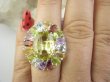 bpee4641 Wooow BOSKO PIĘKNY WIELOBARWNY Lux Pierścień Pierścionek naturalny Cytryn Lemon, Ametyst, Granaty, Oliwin, Blue Topaz r.16 SREBRO 925 # - 5