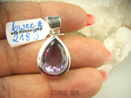 bwee2183 Lux Klejnot piękny Okaz 9G AMETYST !!!! Delikatny Wisior Zawieszka Szlifowany AMETYST Srebro 925 #