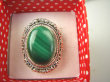 bpe6834 Biżuteria Egzotyczna !!! PIĘKNY PIERŚCIEŃ ZIELONY MALACHIT - pobudza kreatywność r.18 Srebro 925 # - 2