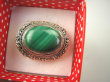 bpe6834 Biżuteria Egzotyczna !!! PIĘKNY PIERŚCIEŃ ZIELONY MALACHIT - pobudza kreatywność r.18 Srebro 925 # - 3