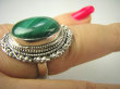 bpe6834 Biżuteria Egzotyczna !!! PIĘKNY PIERŚCIEŃ ZIELONY MALACHIT - pobudza kreatywność r.18 Srebro 925 # - 5