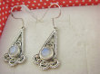 bkee1079 Biżuteria Orientalna - PRZEPIĘKNE Długie i LEKKIE Kolczyki z kamieniem Księżycowym Kamień Księżycowy Srebro 925 - 4