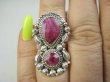 bpee4496 piękny duży RUBINOWY CUDOWNY Długi 3.4 cm !! Pierścień Pierścionek Rubin Indyjski w orientalnej oprawie Rubiny r.13/r.14 Srebro 925 # - 3