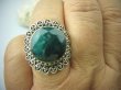 bpee2858 Kunsztowny Pierścień zielony Szmaragd Indyjski Szmaragdy r.22/ r.23 Duży Rozmiar Srebro 925 # - 4