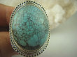 bpe6345 PRZEPIĘKNY Wielki 4cm  23 g Pierścień naturalny niebieski TURKUS - opiekun ciała i duszy r.16 Srebro 925 # - 10