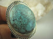 bpe6345 PRZEPIĘKNY Wielki 4cm  23 g Pierścień naturalny niebieski TURKUS - opiekun ciała i duszy r.16 Srebro 925 # - 11