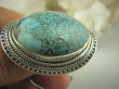 bpe6345 PRZEPIĘKNY Wielki 4cm  23 g Pierścień naturalny niebieski TURKUS - opiekun ciała i duszy r.16 Srebro 925 # - 12