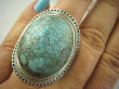 bpe6345 PRZEPIĘKNY Wielki 4cm  23 g Pierścień naturalny niebieski TURKUS - opiekun ciała i duszy r.16 Srebro 925 # - 3
