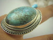 bpe6345 PRZEPIĘKNY Wielki 4cm  23 g Pierścień naturalny niebieski TURKUS - opiekun ciała i duszy r.16 Srebro 925 # - 4