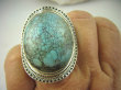 bpe6345 PRZEPIĘKNY Wielki 4cm  23 g Pierścień naturalny niebieski TURKUS - opiekun ciała i duszy r.16 Srebro 925 # - 6