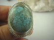 bpe6345 PRZEPIĘKNY Wielki 4cm  23 g Pierścień naturalny niebieski TURKUS - opiekun ciała i duszy r.16 Srebro 925 # - 9