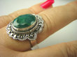 bpee3691 SZMARAGDOWY KLEJNOT !!!! Delikatny Pierścień Szmaragd Indyjski Szmaragdy r.18 Srebro 925 # - 3