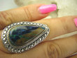 bpe8004 Niezwykły Dotyk Natury Wielobarwny CUD NATURY DUŻY 15g Okaz Pierścień naturalna CHRYZOKOLA I AZURYT r.16 Srebro 925 # - 6
