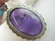 bwe3813 DUŻY 26 g ! Długi 6,5 cm Wspaniały Orientalny Wisior Zawieszka Fioletowy AMETYST - kamień mądrości Srebro 925 # - 5