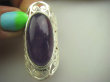 bpe4750 Śliczny Ażurowy DŁUGI 4.1 cm Pierścień naturalny Ametyst - kamień mądrości r.16/ r.17 lśniące Srebro 925 # - 5