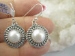 bkee1122 Prześliczne eleganckie Kolczyki Duże białe Perły Hodowlane Perła zdobione Srebro 925 - 2