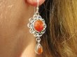 bkee794 Cudowne Kokietki  !!! Długie 5 cm, Ażurowe Kolczyki Czerwony Onyks - kamień chroniący związki i małżeństwa Srebro 925 - 2