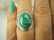 bpe8280 Biżuteria Egzotyczna Delikatny Pierścionek Pierścień MALACHIT - pobudza kreatywność r.16 Srebro 925 # - 5