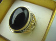 bpe6772 Śliczny Orientalny Pierścień Czarny ONYKS regeneruje SERCE, EGZEMY, PAMIĘĆ r.15 ażurowa obrączka Srebro 925 - 6