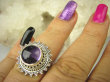 bpe8554 ZJAWISKOWO PIĘKNY Pierścień Pierścionek naturalny fioletowy Ametyst - kamień mądrości r.13 Srebro 925 # - 6