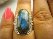 bpe3053 Biżuteria Orientalna !!! Delikatny Pierścień LABRADORYT Spektrolit - kamień Zorzy Polarnej r.16/r.17 SREBRO 925 # - 3