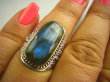 bpe3053 Biżuteria Orientalna !!! Delikatny Pierścień LABRADORYT Spektrolit - kamień Zorzy Polarnej r.16/r.17 SREBRO 925 # - 4