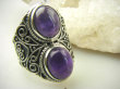 bpe8784 Duży Masywny Pierścień Pierścionek Fioletowy Ametyst - kamień mądrości r.15 Srebro 925 # - 5