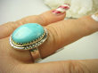bpe8524 Niezwykły OKAZ Pierścień naturalny TURKUS ARIZONA Turkusy r.21/ r.22 egzotyczne Srebro 925 # - 3
