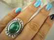 bpe6398 Piękny Egzotyczny Pierścień z Malachitem zielony MALACHIT - pobudza kreatywność r.18 Srebro 925 # - 3