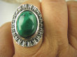 bpe6398 Piękny Egzotyczny Pierścień z Malachitem zielony MALACHIT - pobudza kreatywność r.18 Srebro 925 # - 4