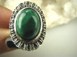 bpe6398 Piękny Egzotyczny Pierścień z Malachitem zielony MALACHIT - pobudza kreatywność r.18 Srebro 925 # - 6